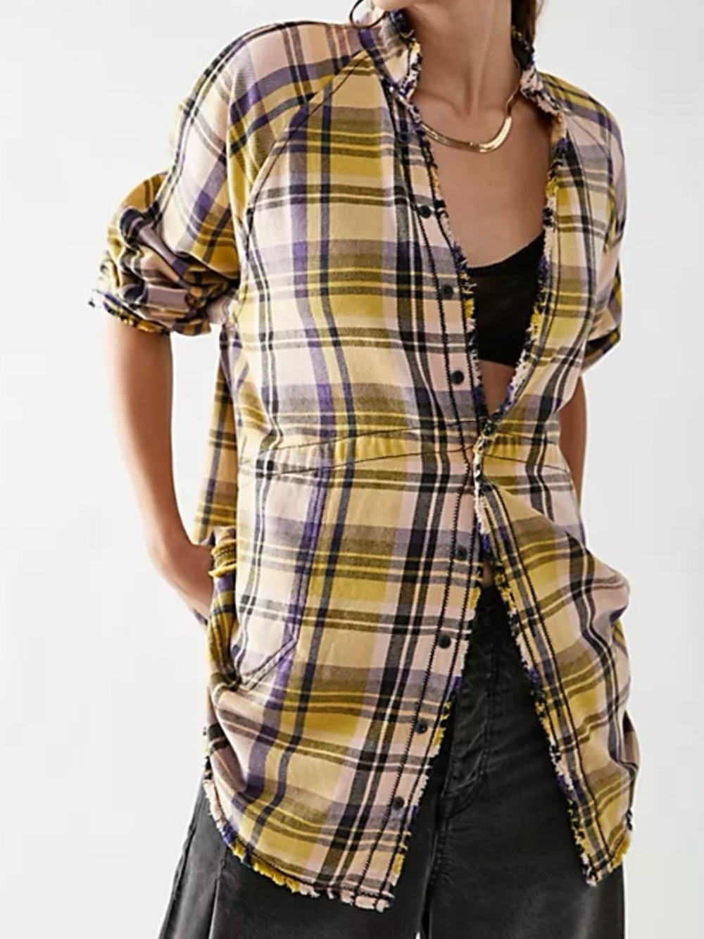 Free People We The Free Summer Daydream  Plaid Button-Down Shirt